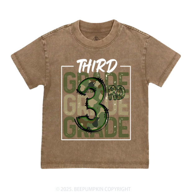 Personalized Camo Back to School Toddler&Kids Washed Tees