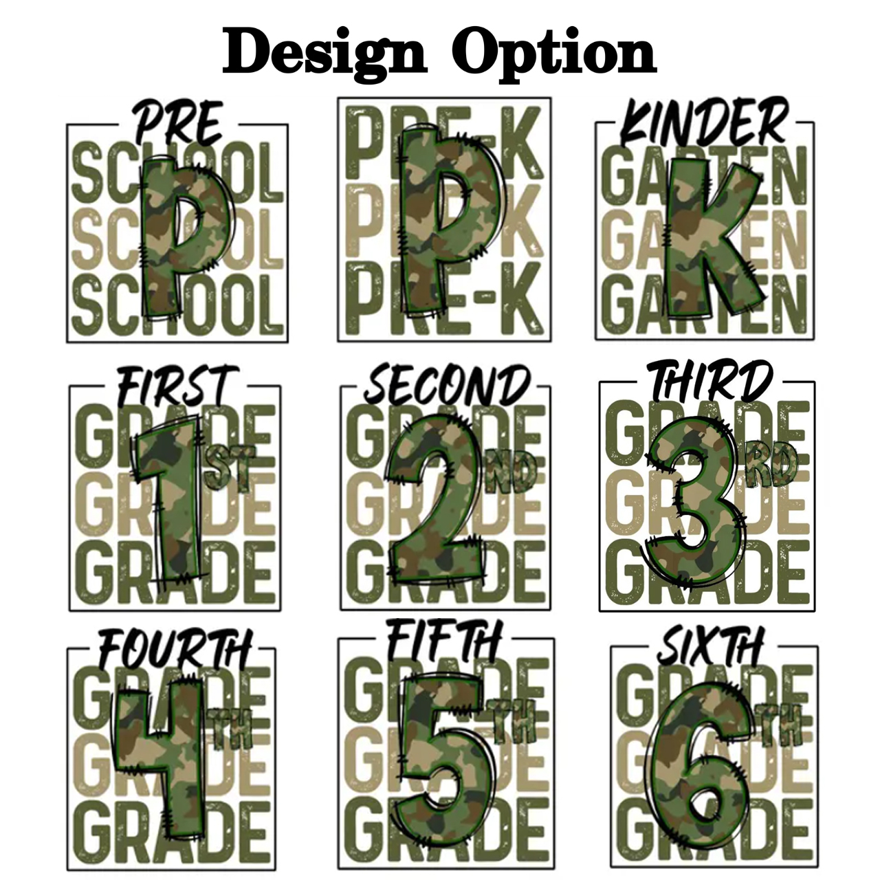 Personalized Camo Back to School Toddler&Kids Washed Tees