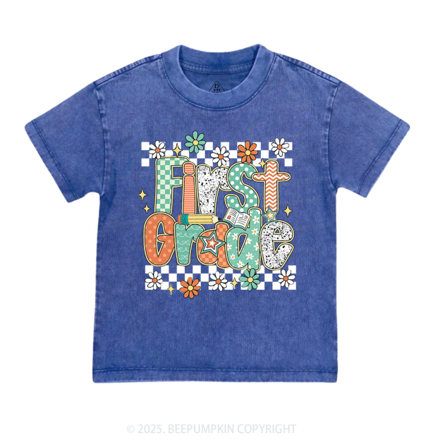 Personalized Grade Blossoms Toddler&Kids Washed Tees