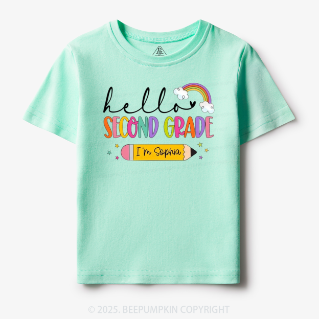 Personalized Hello Back To School Toddler&Kid's Tees Beepumpkin