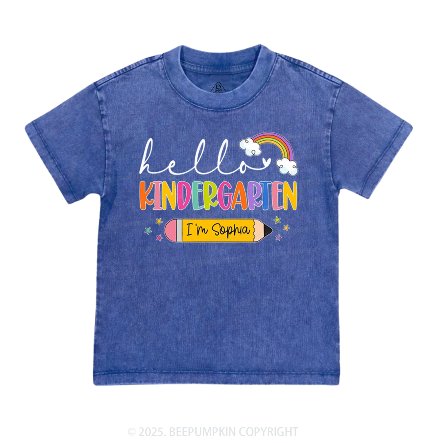 Personalized Hello Back To School Toddler&Kids Washed Tees