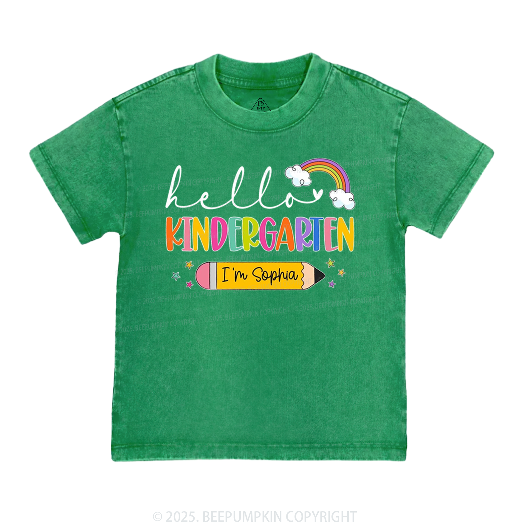 Personalized Hello Back To School Toddler&Kids Washed Tees