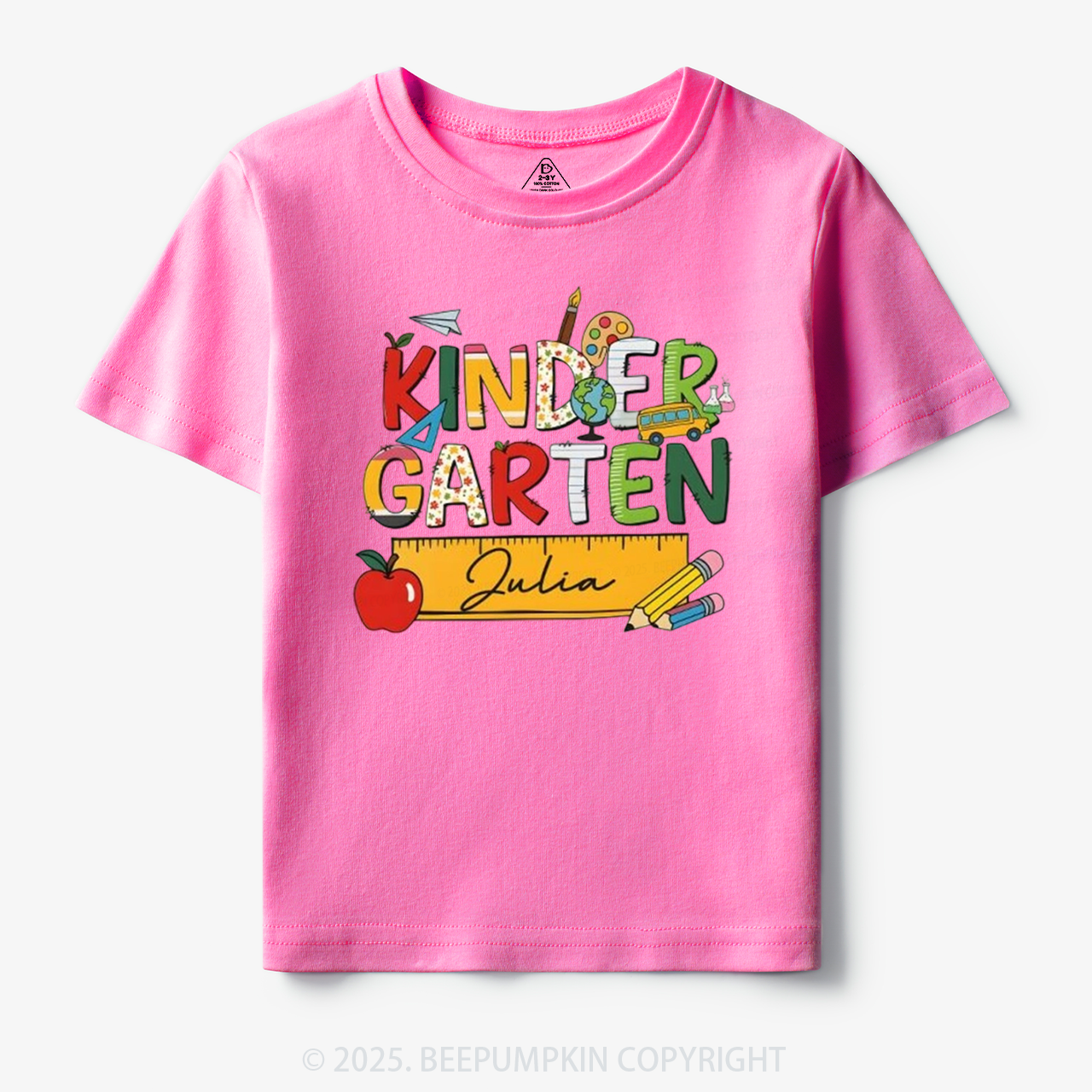 Personalized Kindergarten Name Toddler&Kid's Tees Beepumpkin