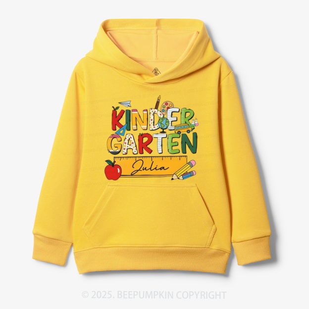 Personalized Kindergarten Name Kid's Hoodies Beepumpkin