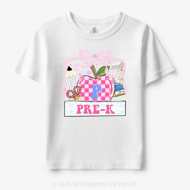 Personalized Checkered Apple Days Toddler&Kid's Tees Beepumpkin