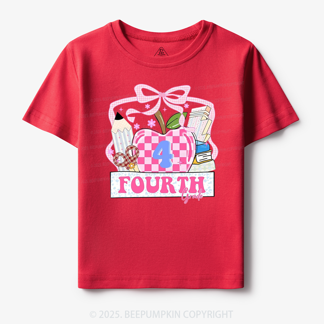 Personalized Checkered Apple Days Toddler&Kid's Tees Beepumpkin