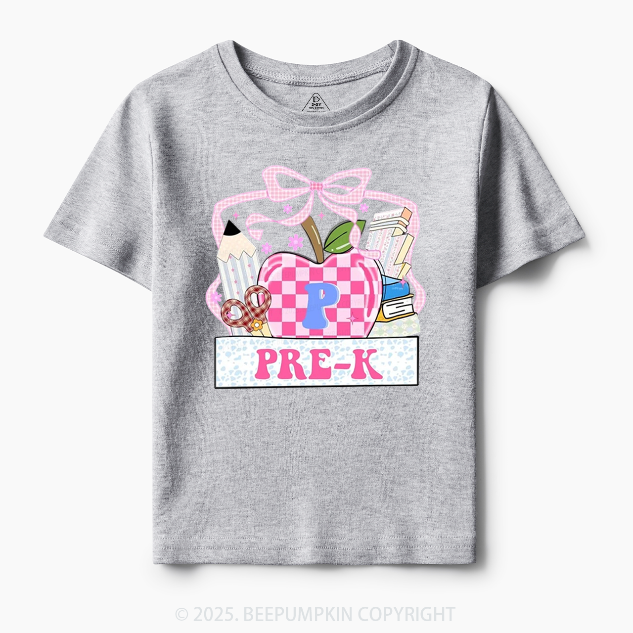 Personalized Checkered Apple Days Toddler&Kid's Tees Beepumpkin