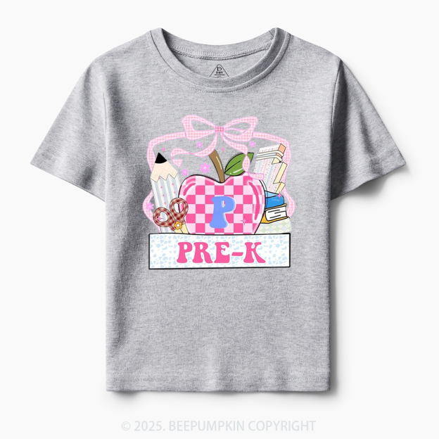 Personalized Checkered Apple Days Toddler&Kid's Tees Beepumpkin
