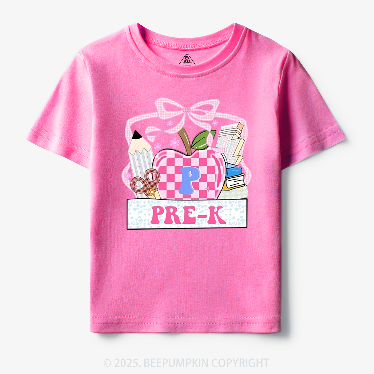Personalized Checkered Apple Days Toddler&Kid's Tees Beepumpkin