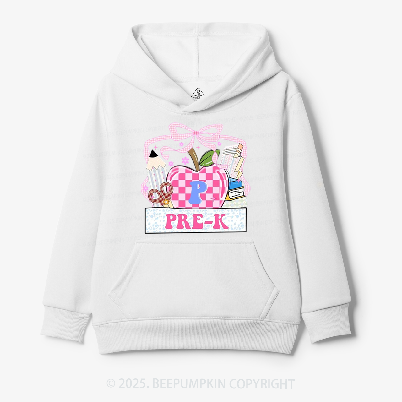 Personalized Checkered Apple Days Kid's Hoodies Beepumpkin