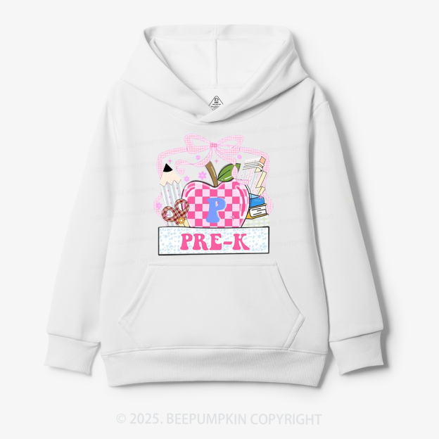 Personalized Checkered Apple Days Kid's Hoodies Beepumpkin