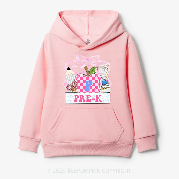 Personalized Checkered Apple Days Kid's Hoodies Beepumpkin