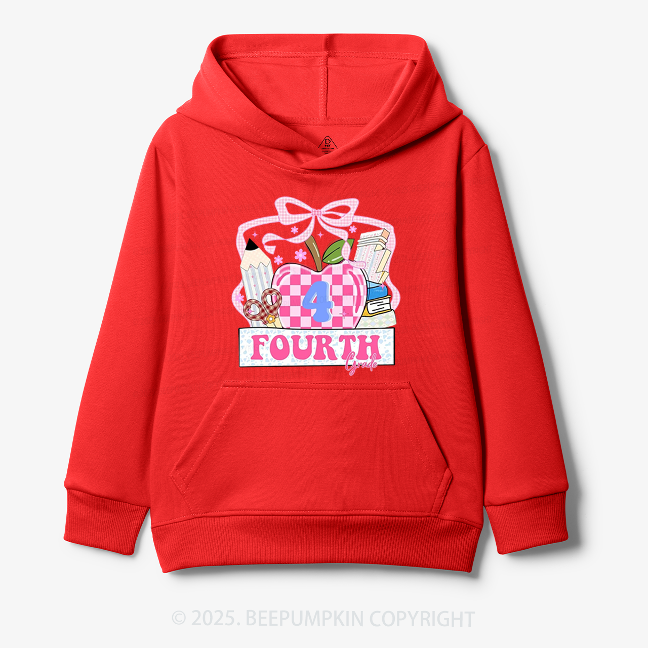 Personalized Checkered Apple Days Kid's Hoodies Beepumpkin