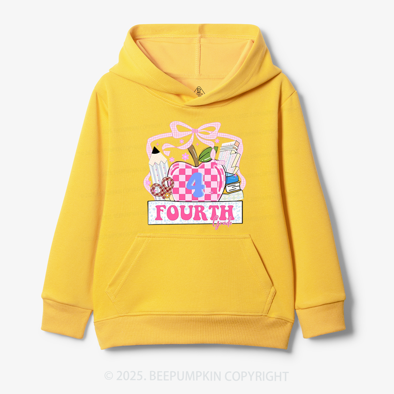 Personalized Checkered Apple Days Kid's Hoodies Beepumpkin