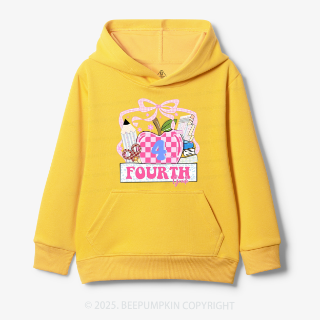 Personalized Checkered Apple Days Kid's Hoodies Beepumpkin