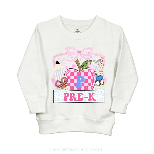 Personalized Checkered Apple Days Kid's Sweatshirt