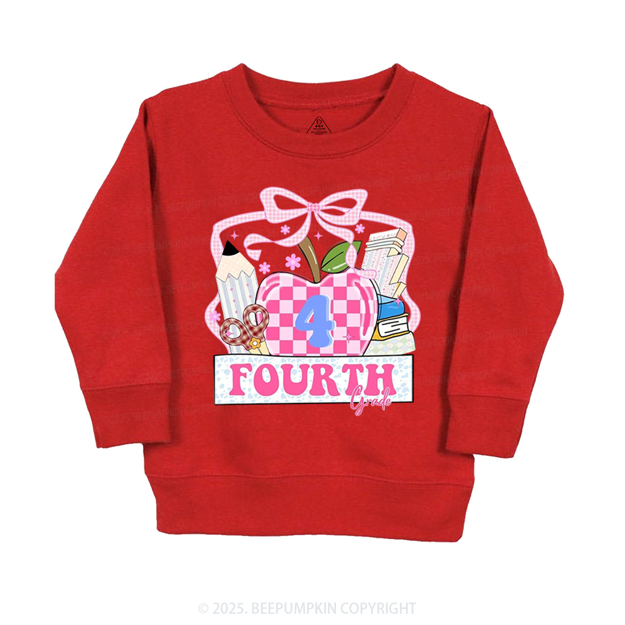 Personalized Checkered Apple Days Kid's Sweatshirt