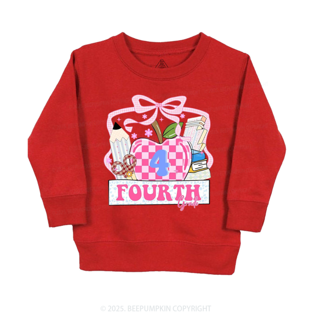 Personalized Checkered Apple Days Kid's Sweatshirt