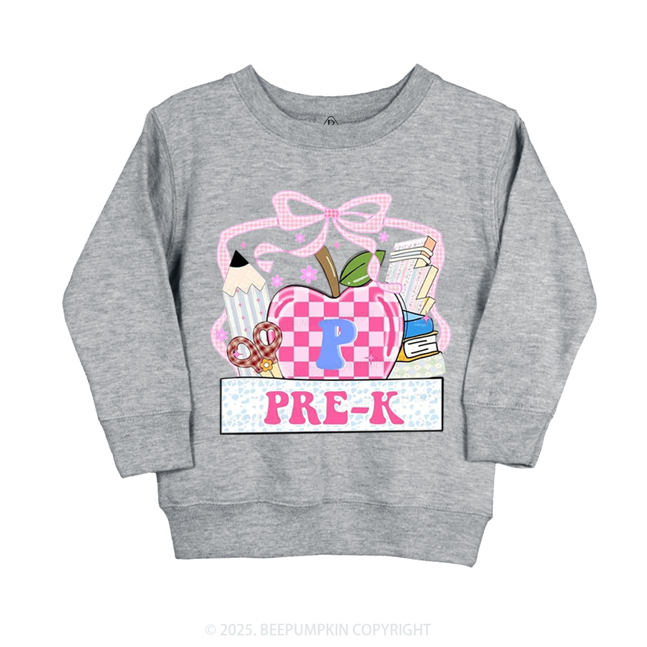 Personalized Checkered Apple Days Kid's Sweatshirt