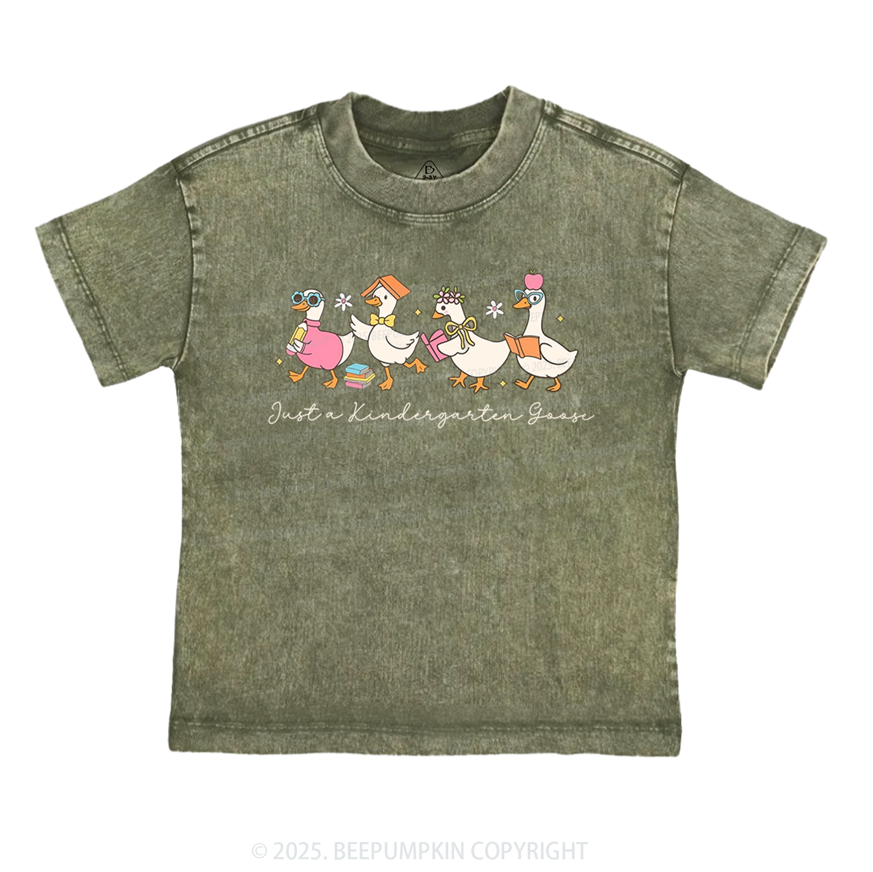 Personalized Back To School Goose Toddler&Kids Washed Tees