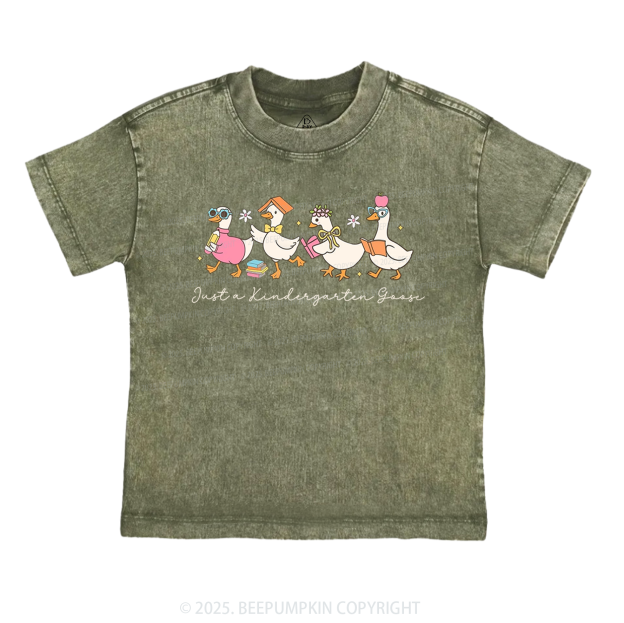 Personalized Back To School Goose Toddler&Kids Washed Tees