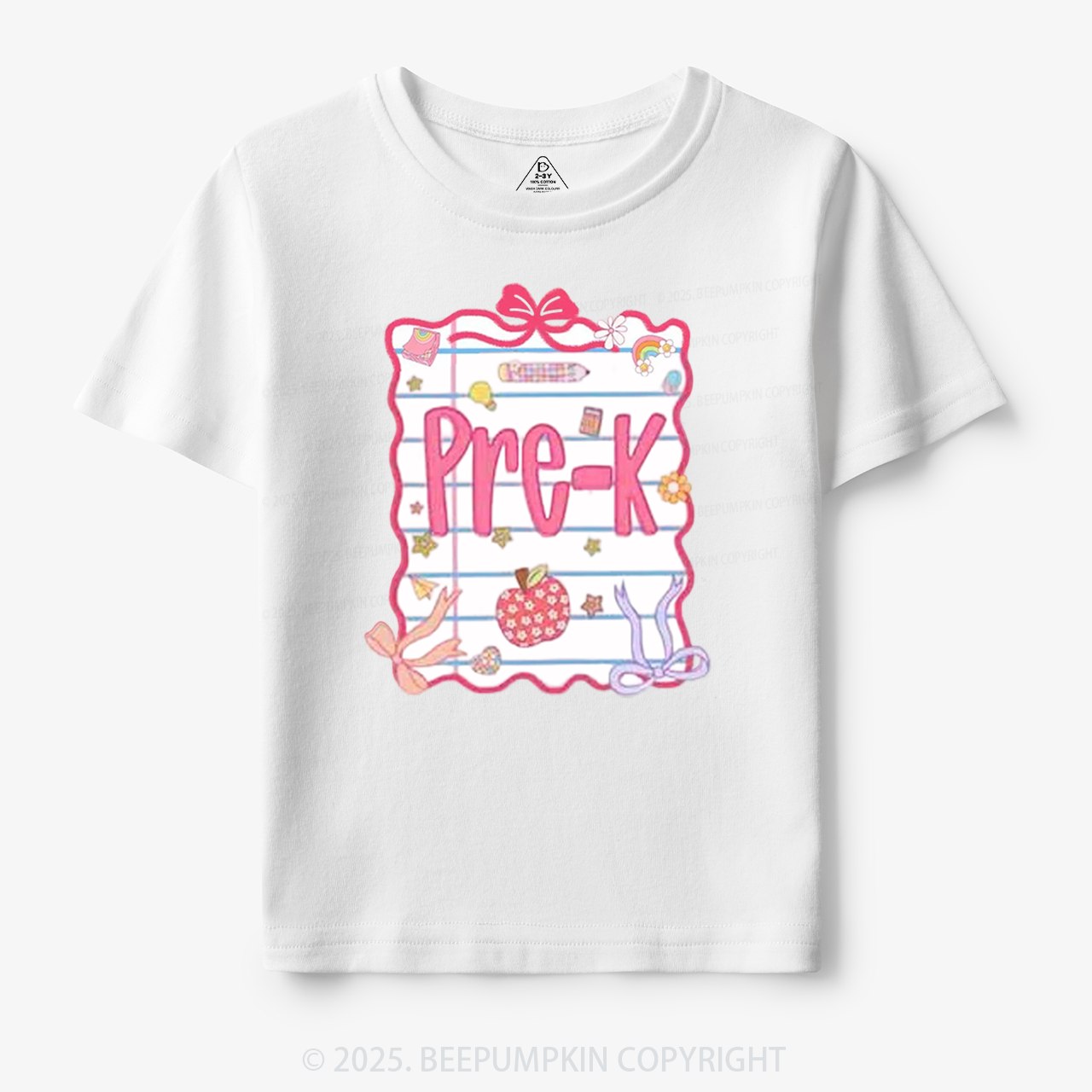 Personalized Pink Bow Grade Toddler&Kid's Tees Beepumpkin