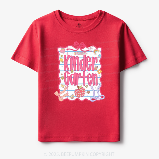 Personalized Pink Bow Grade Toddler&Kid's Tees Beepumpkin