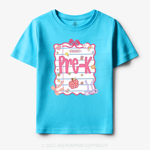 Personalized Pink Bow Grade Toddler&Kid's Tees Beepumpkin