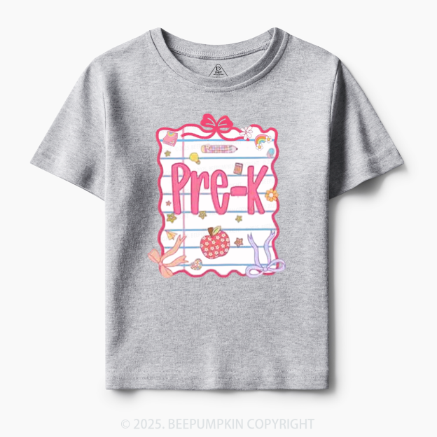 Personalized Pink Bow Grade Toddler&Kid's Tees Beepumpkin