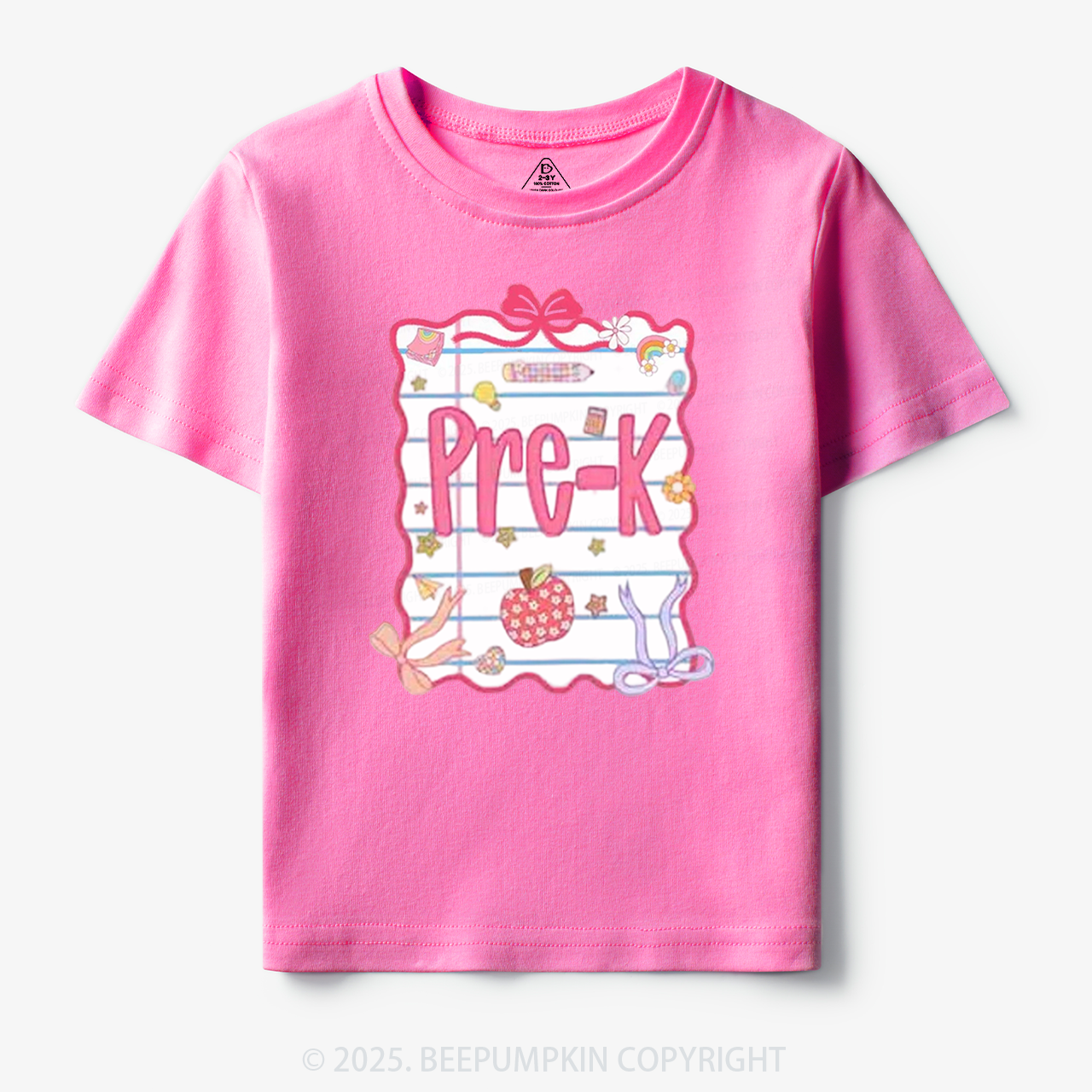 Personalized Pink Bow Grade Toddler&Kid's Tees Beepumpkin