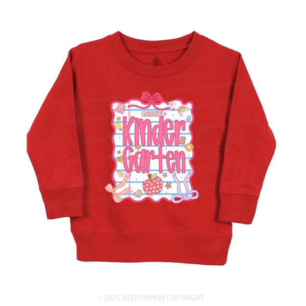 Personalized Pink Bow Grade Kid's Sweatshirt