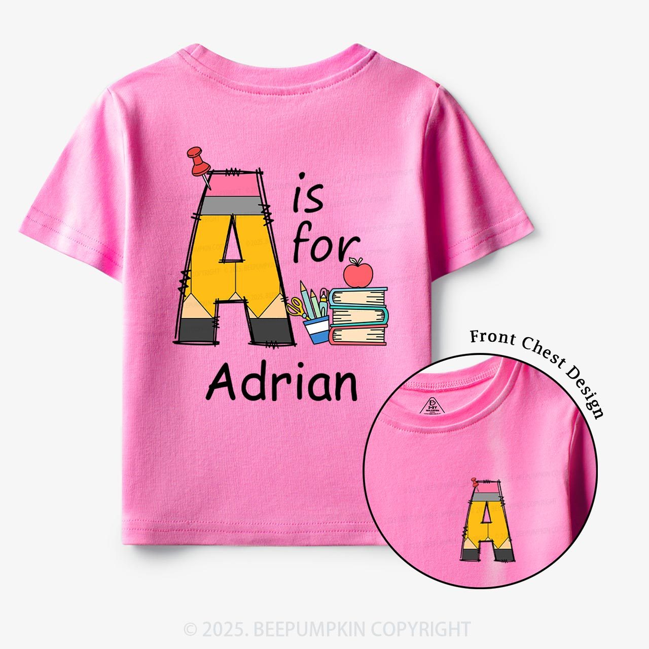 Personalized Alphabet Pencil Name Toddler&Kid's Tees Beepumpkin