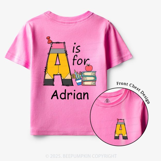 Personalized Alphabet Pencil Name Toddler&Kid's Tees Beepumpkin