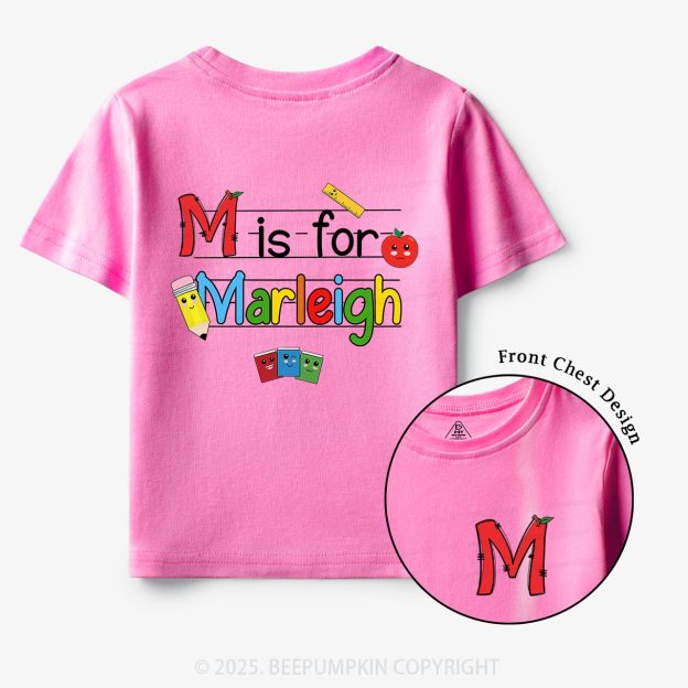 Personalized Kids Color Name Back To School Toddler&Kid's Tees Beepumpkin