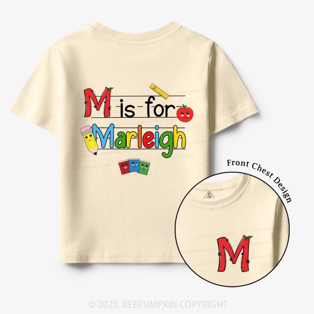 Personalized Kids Color Name Back To School Toddler&Kid's Tees Beepumpkin