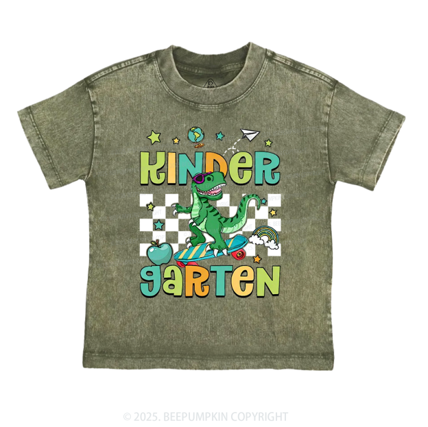Personalized T-Rex For Boy Toddler&Kids Washed Tees
