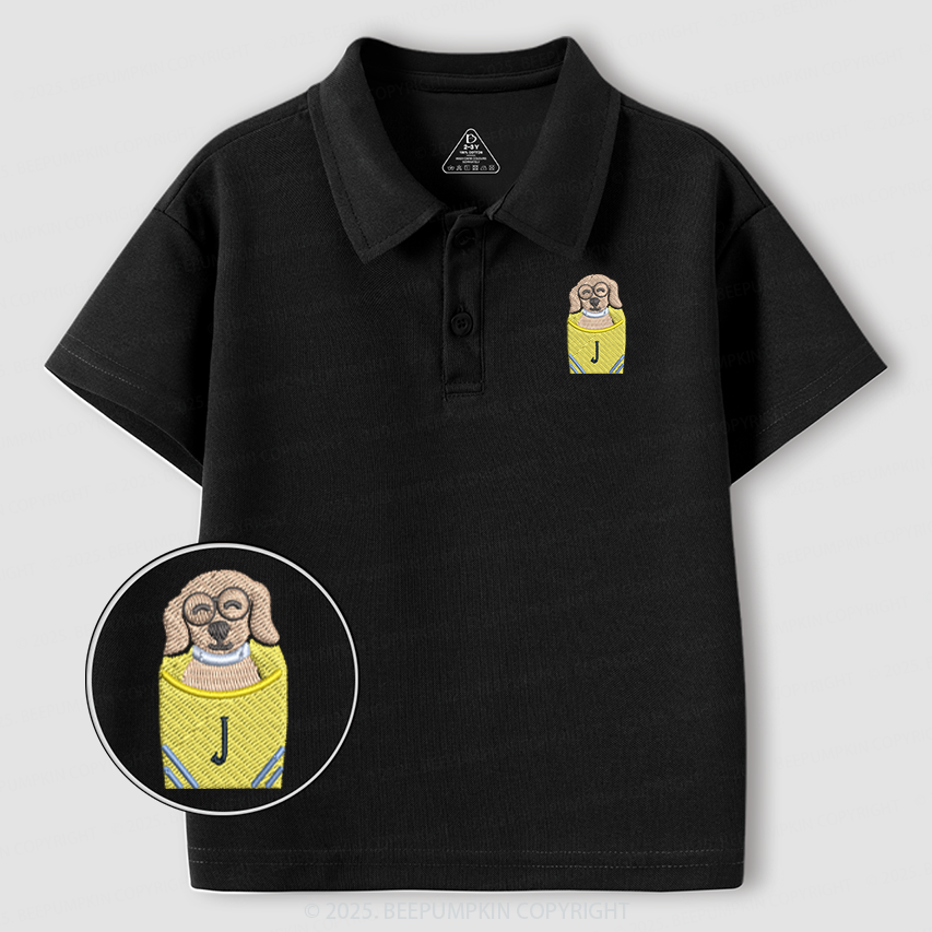 Embroidery Personalized Back To School Puppy Toddler&Kid's Polo Shirt Beepumpkin