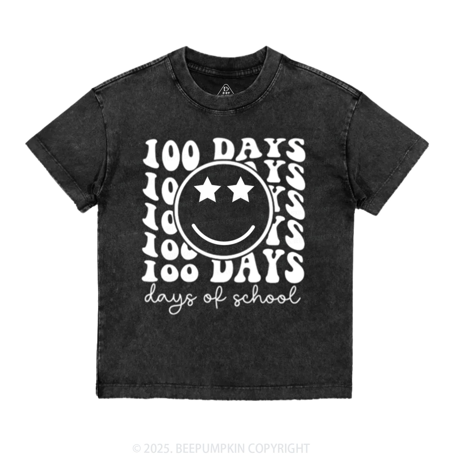100 Days Of School Toddler&Kids Washed Tees