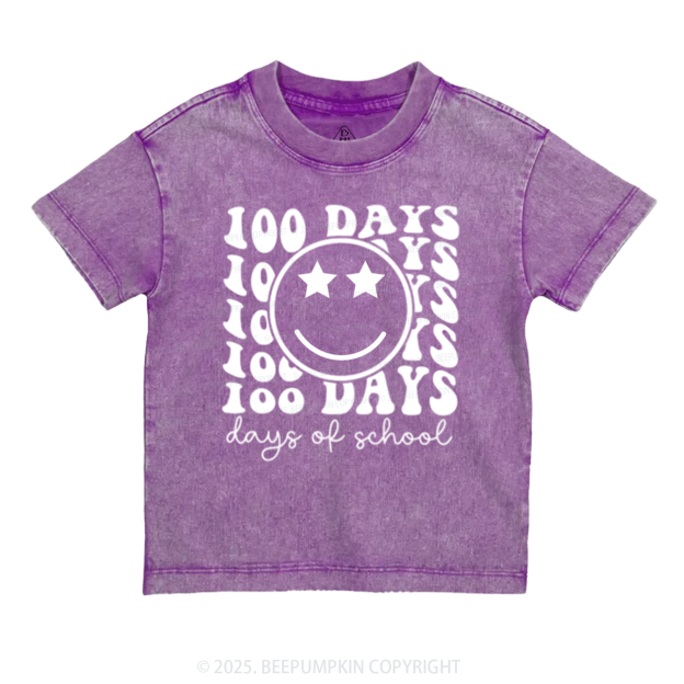 100 Days Of School Toddler&Kids Washed Tees