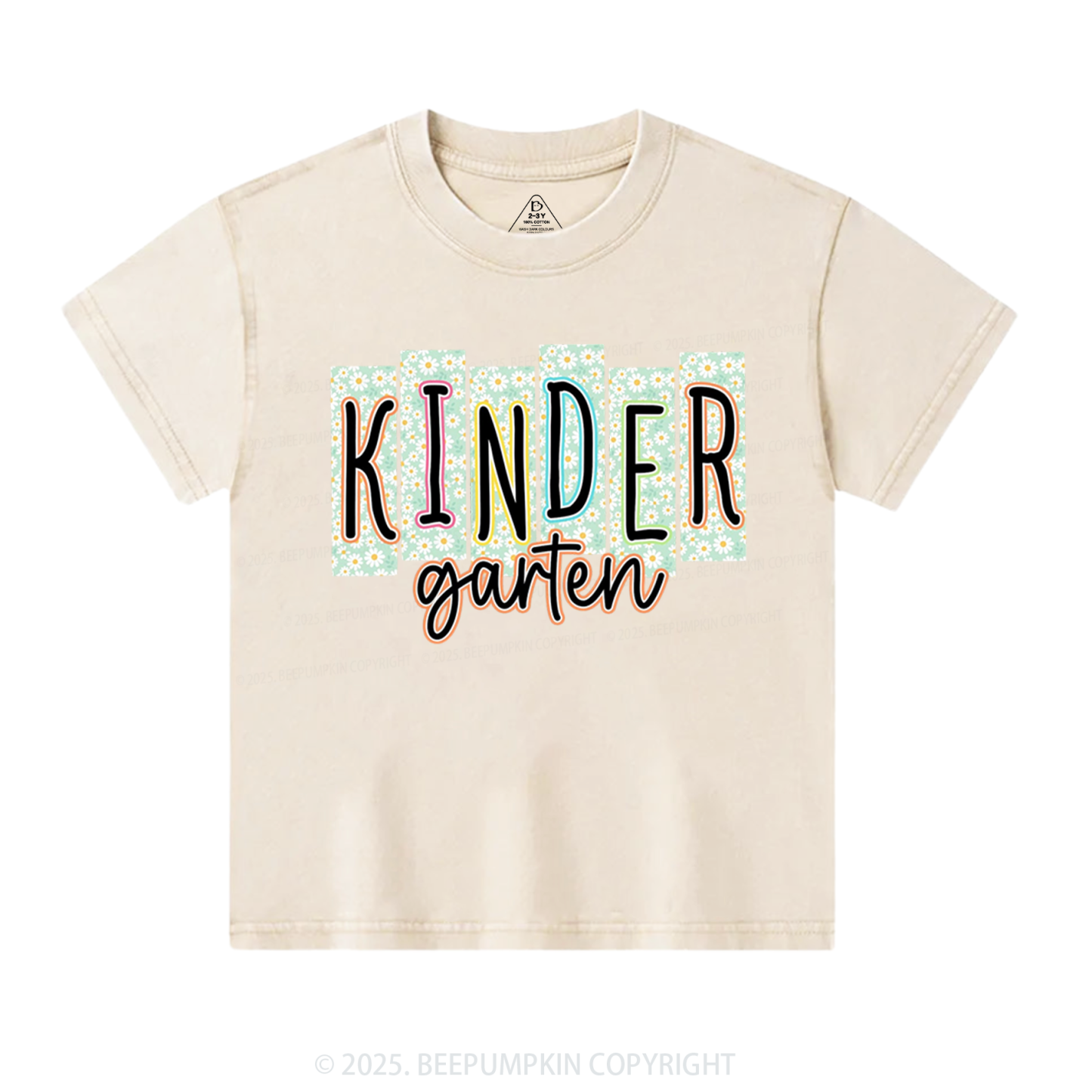 Personalized Floral School Days Toddler&Kids Washed Tees