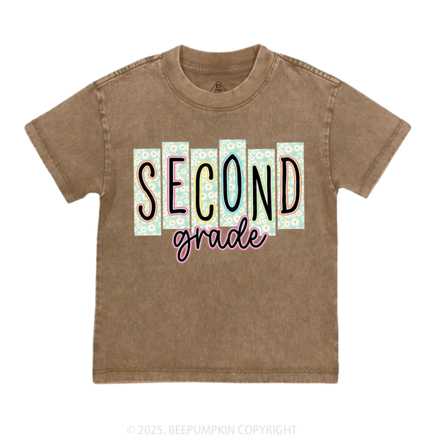 Personalized Floral School Days Toddler&Kids Washed Tees