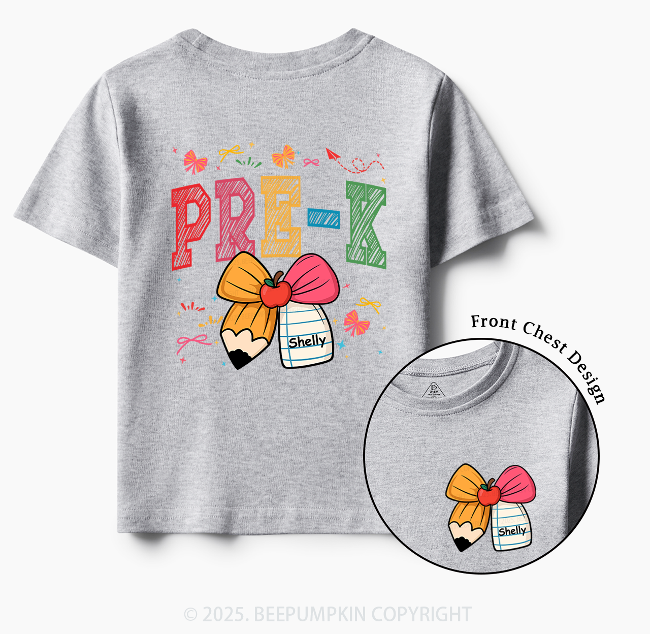 Personalized Girl Back To School Bundle Toddler&Kid's Tees Beepumpkin