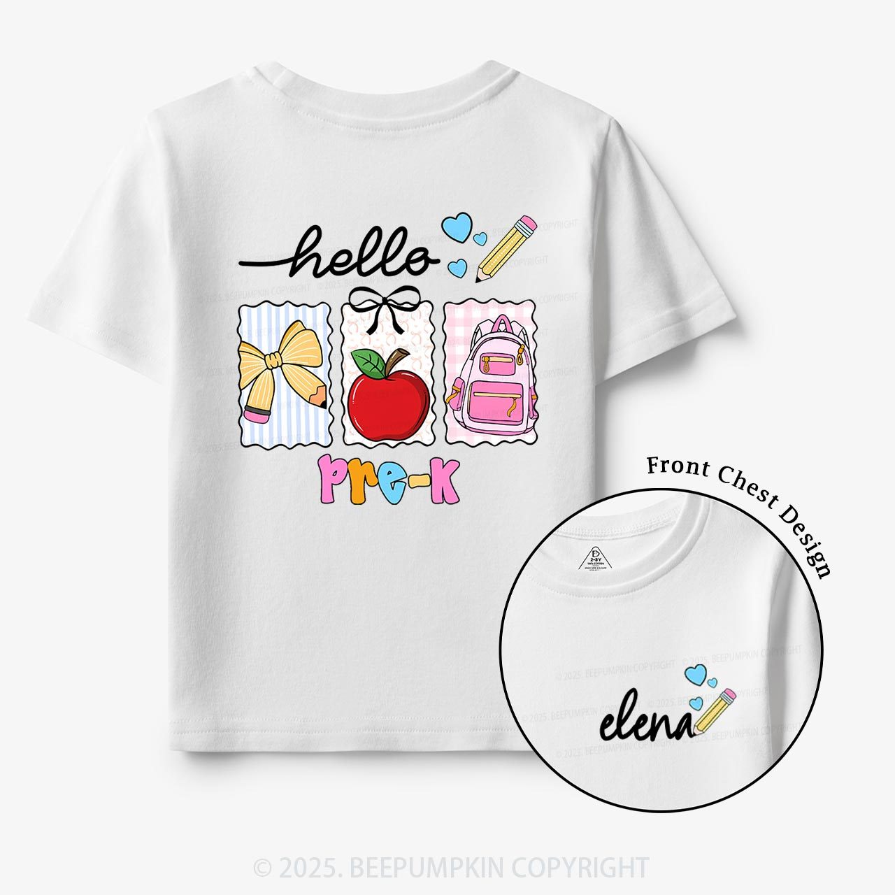 Personalized Back To School Gift Package Toddler&Kid's Tees Beepumpkin