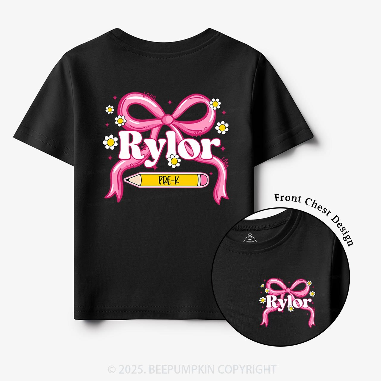 Personalized First Grade Girly  Toddler&Kid's Tees Beepumpkin