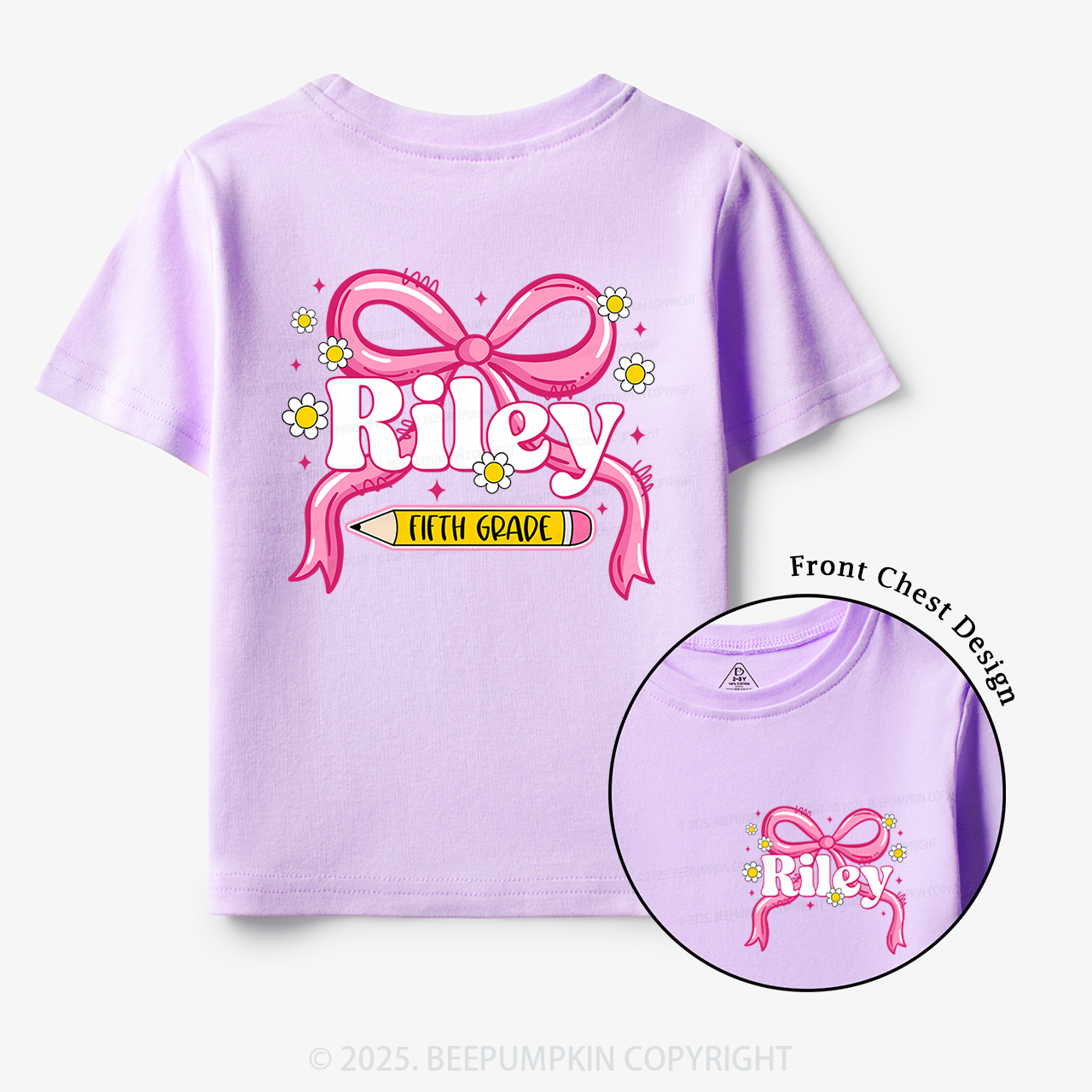 Personalized First Grade Girly  Toddler&Kid's Tees Beepumpkin