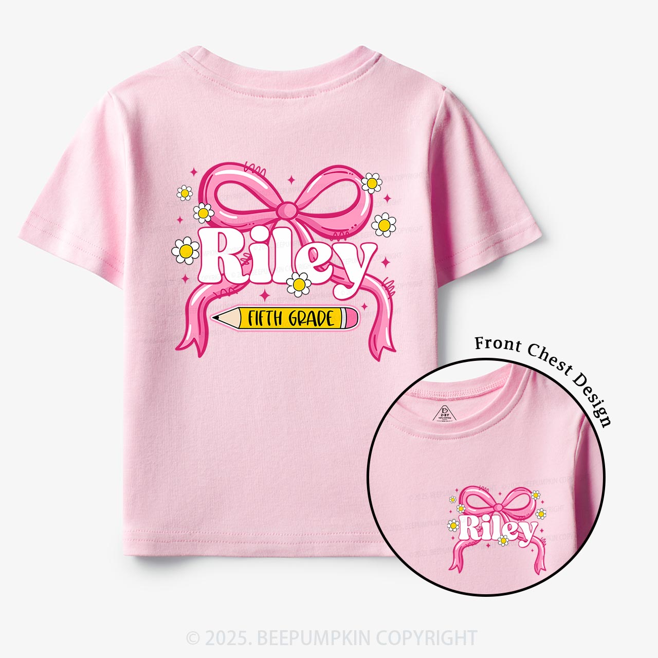 Personalized First Grade Girly  Toddler&Kid's Tees Beepumpkin