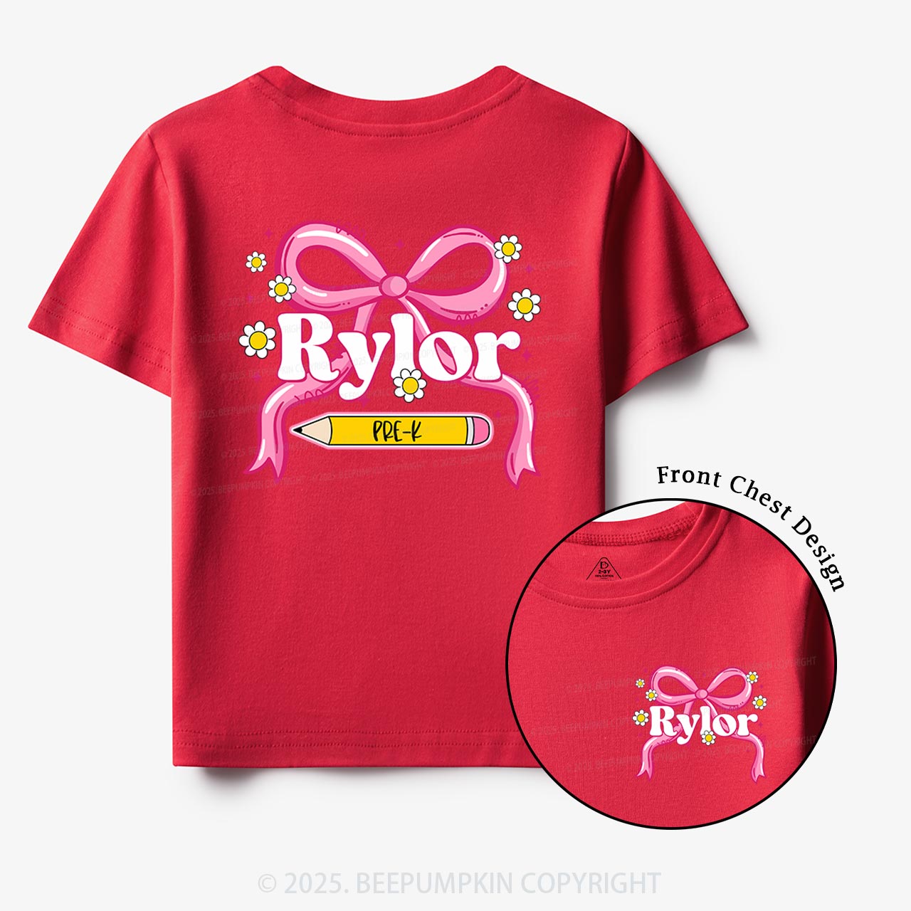 Personalized First Grade Girly  Toddler&Kid's Tees Beepumpkin