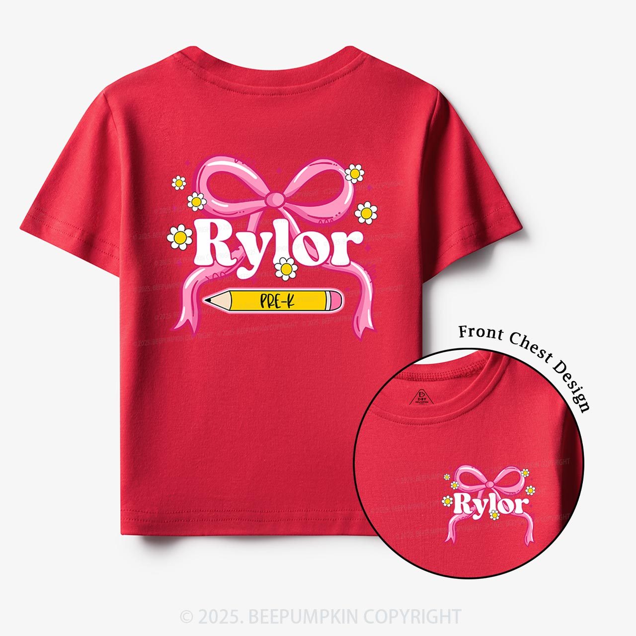 Personalized First Grade Girly  Toddler&Kid's Tees Beepumpkin