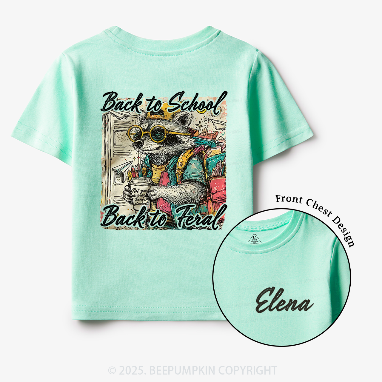 Personalized Raccoon Boy Toddler&Kid's Tees Beepumpkin