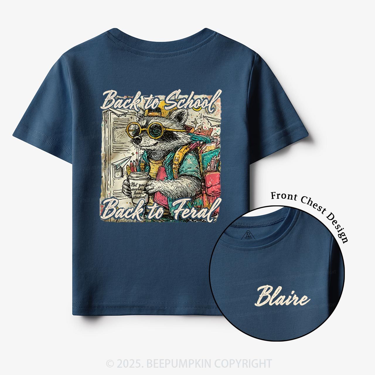 Personalized Raccoon Boy Toddler&Kid's Tees Beepumpkin